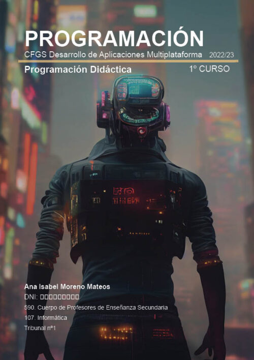 portada personalizada programación didáctica oposiciones